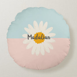 Cojín Redondo Monograma giratorio bloque de color de dos tonos R