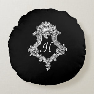 Cojín Redondo Monograma inicial personalizado