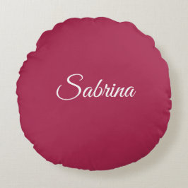 Cojín Redondo Monograma minimalista rosa cereza