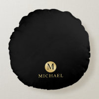 Monograma personalizado de lujo negro y oro