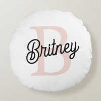 Monograma personalizado moderno y nombre Pastel ro
