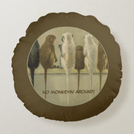 Cojín Redondo Monos Cumpleaños Comercial Del Grupo Personalizado