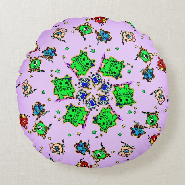 Cojín Redondo monster cartoon cutees (Anverso)