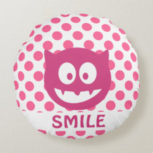 Cojín Redondo Monstruo del Punto Rosa SMILE