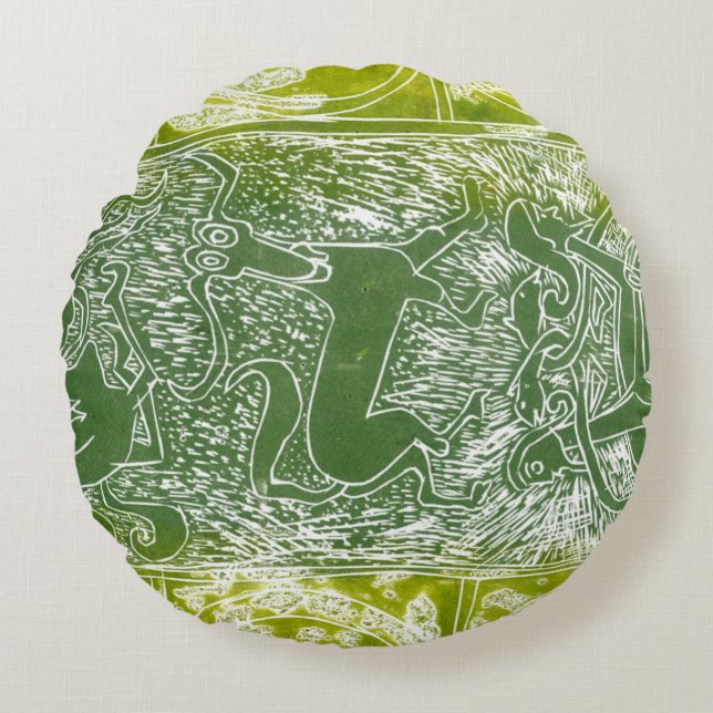 Cojín Redondo Monstruos de Aberlamno (Anverso)