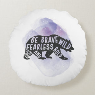 Cojín Redondo Montaña Forest Bear Lover Silhouette