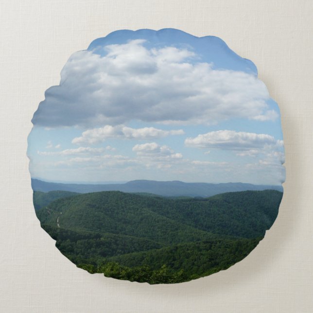 Cojín Redondo Montañas Apalaches I Shenandoah (Anverso)