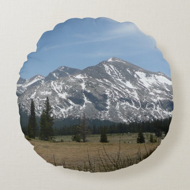Cojín Redondo Montañas Sierra Nevada I desde Yosemite (Anverso)