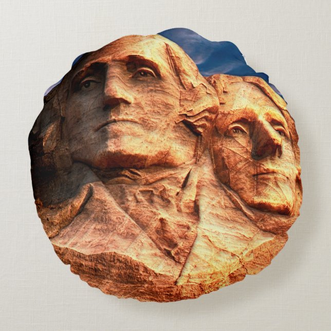 Cojín Redondo Monte Rushmore Dakota del Sur (Reverso)