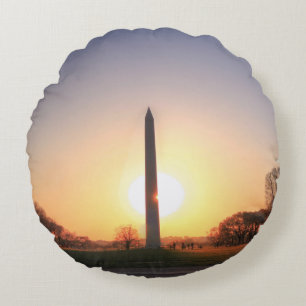 Cojín Redondo Monumento a Washington al atardecer