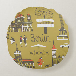 Cojín Redondo Monumentos y monumentos de Berlín