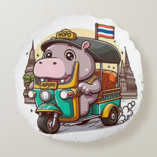 Cojín Redondo Moo Deng en Tour Pillow
