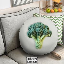 Cojín Redondo Mood divertido impulsó crochet verde Minimalista b