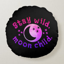 Moon Child Stay Wild Pink Black Stars Galaxia