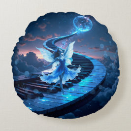 Cojín Redondo Moonlight Rehearsal – Dancing in the moonlight. 