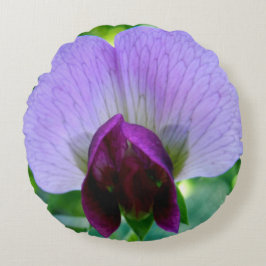 Cojín Redondo Morado Sweet Pea Flor Pillow