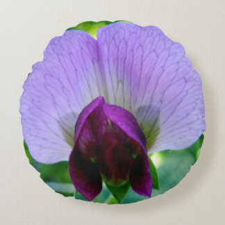 Cojín Redondo Morado Sweet Pea Flor Pillow