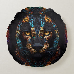 Cojín Redondo Mosaic Panther Art