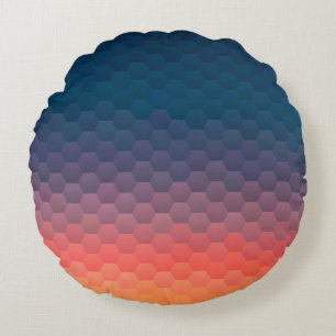 Cojín Redondo Mosaico colorido. Retrograso hipster geométrico