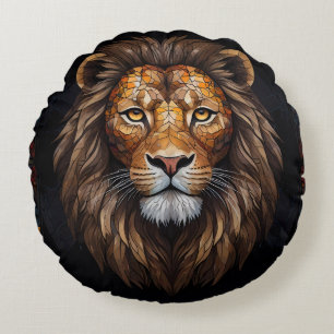 Cojín Redondo Mosaico de cebra vibrante