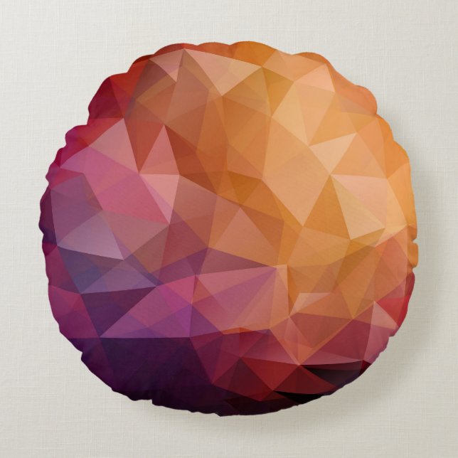 Cojín Redondo Mosaico del Triángulo: Vintage oscuro (Anverso)