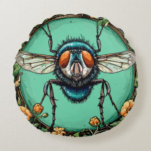 Cojín Redondo Mosca de Dibujos Animados