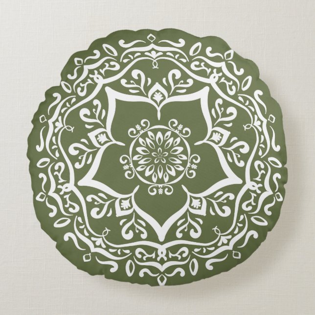 Cojín Redondo Moss Mandala (Anverso)