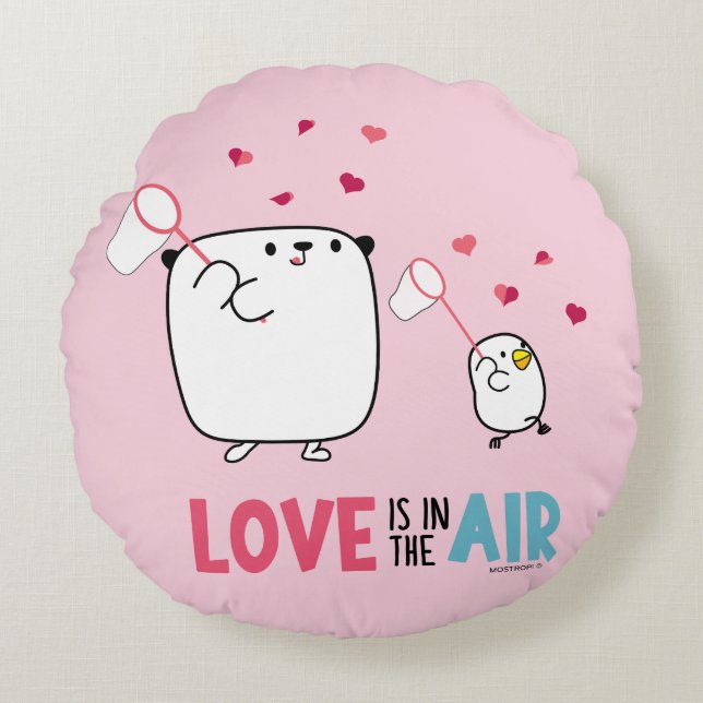 Cojín Redondo Mostropi│Love is in the air (Anverso)
