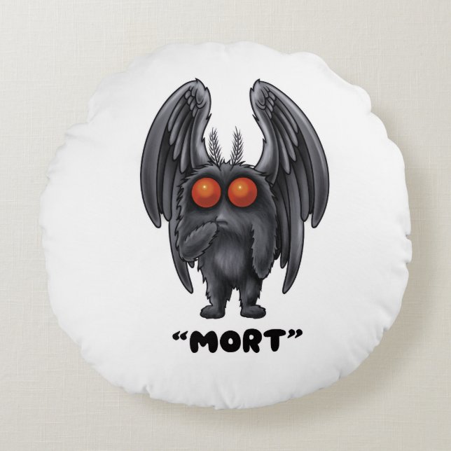 Cojín Redondo Mothman Mort (Anverso)