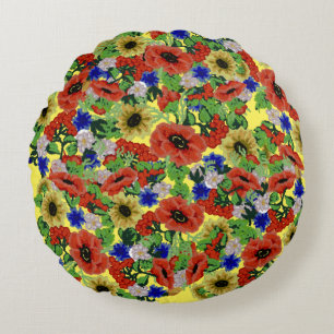 Cojín Redondo Motif Tradicional, Motif Tradicional Rumano T-S