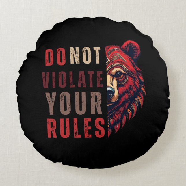 Cojín Redondo Motivación | Mentalidad de Forex | Osito (Anverso)