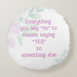 Cojín Redondo Motivación Sí Cotización de vida Flores acuáticas