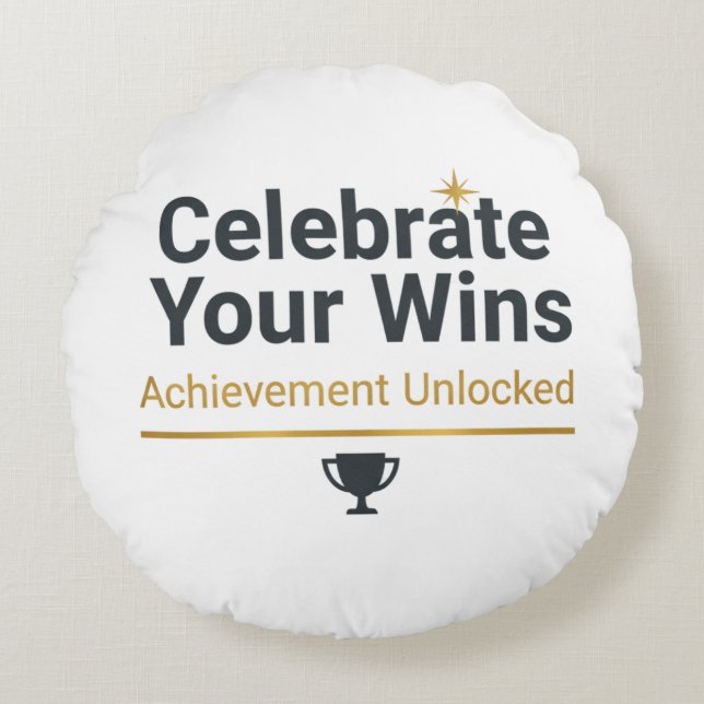 Cojín Redondo Motivational Success Gift  (Anverso)