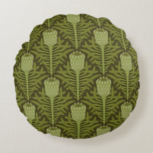 Cojín Redondo Motivo de planta verde serena para decoración mode