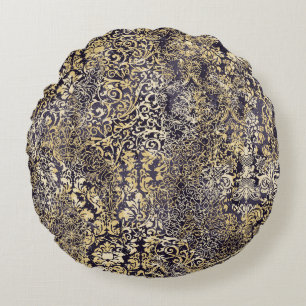 Cojín Redondo Motivos barrocos y damascos arabescos arrancados d