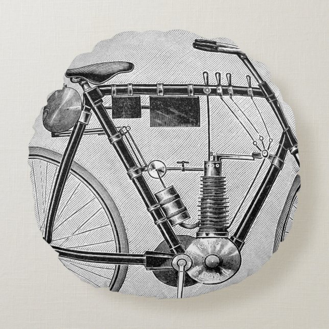 Cojín Redondo Motocicleta de Petrolette Omega, 1895 (Anverso)
