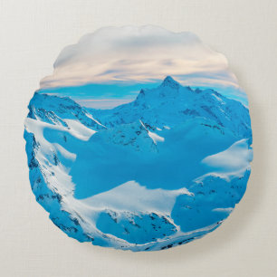 Cojín Redondo Mountains with snow peaks and sunset skysnow,alpin