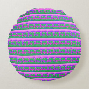 Cojín Redondo Mt. Sunset Pink Green Purple