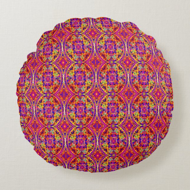 Cojín Redondo Muchos Mandalas.... (Anverso)