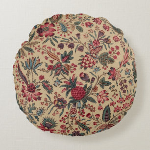 Cojín Redondo Mueble Floral de Labor Antigua Vintage