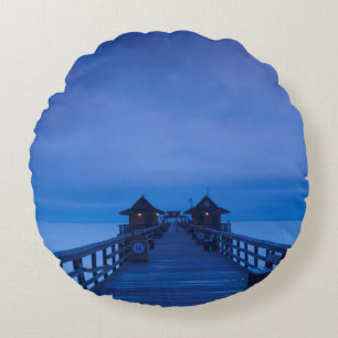 Cojín Redondo Muelle de Nápoles, amanecer
