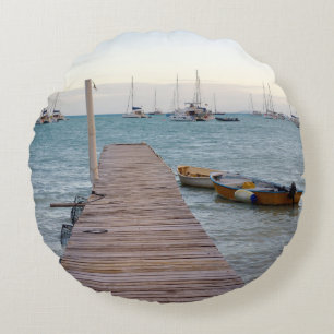 Cojín Redondo Muelle y trampas de langosta