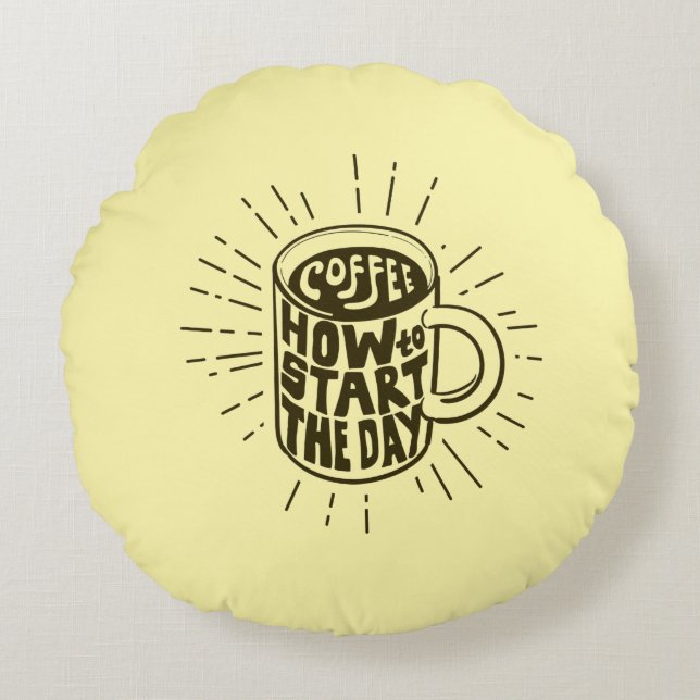 Cojín Redondo Mug del café (Anverso)