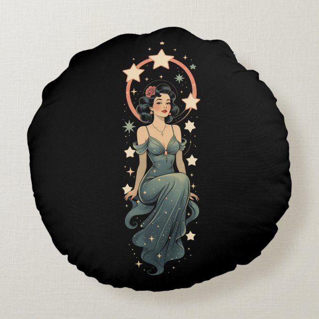 COJÍN REDONDO MUJER VINTAGE (Reverso)