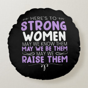 Cojín Redondo Mujeres Fuertes Feminista Feminismo Mujeres Arriba