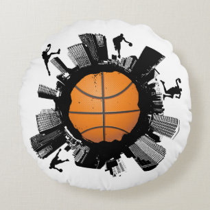 Cojín Redondo Mundo fresco del baloncesto