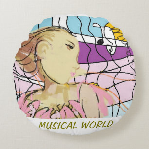 Cojín Redondo Mundo musical