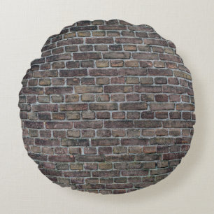Cojín Redondo Muro de ladrillo viejo muro de ladrillo oscuro