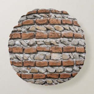 Cojín Redondo Muro de ladrillos marrones