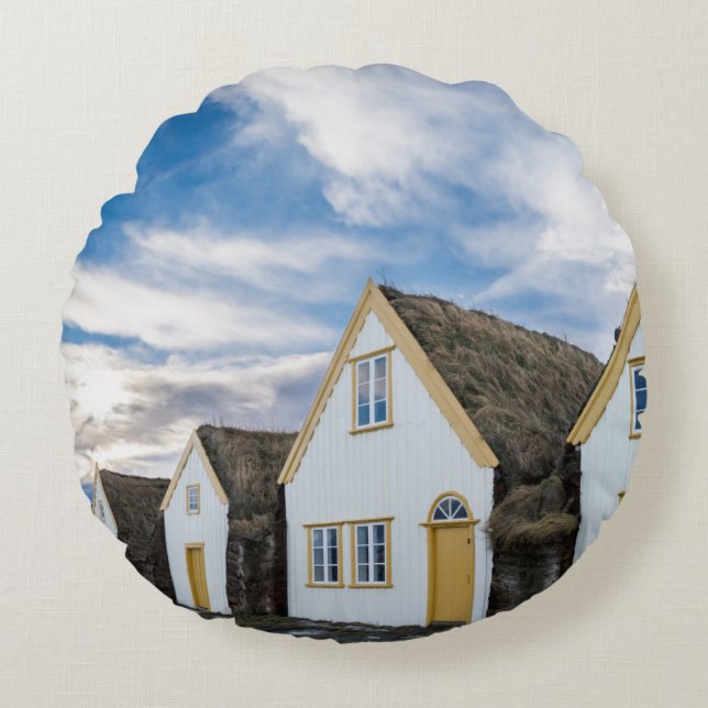 Cojín Redondo Museo al aire libre de Glaumbaer (Anverso)